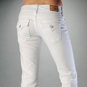 True Religion white jeans.