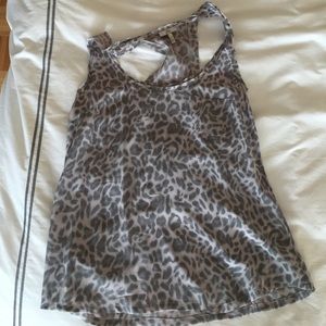 Joie animal print racerback top-100% silk