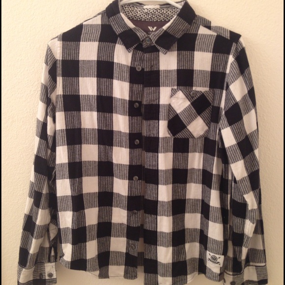 Black and white checkered button up