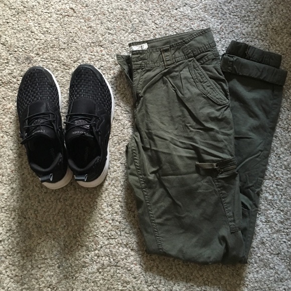 Olive Green Parachute Pants