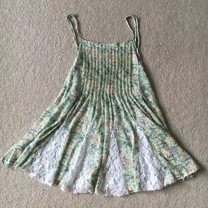 Free People Floral Top with Lace detail