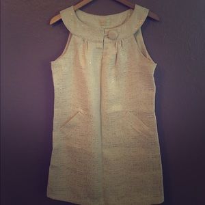 BB Dakota Retro Gold Dress with Keyhole Button