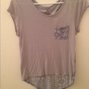 Grey tribal print blouse (M)