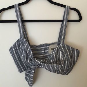 ASOS cotton striped bralet/crop top