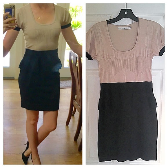 NWOT Karen Millen Knit Dress w/Peplum - Picture 1 of 4