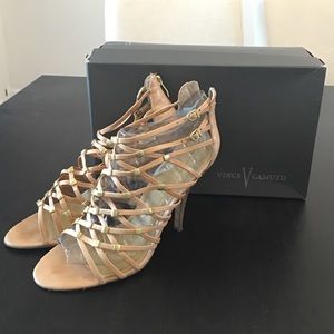 Vince Camuto Heeled Sandal Natural Almond Leather
