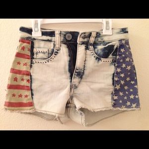High waisted American flag shorts