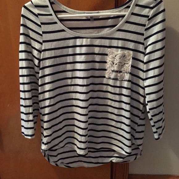 Navy blue and white shirt