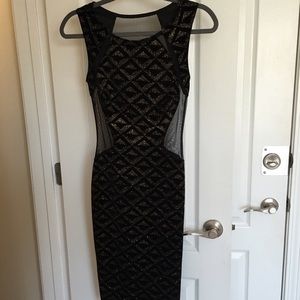 Gold & black glitter dress