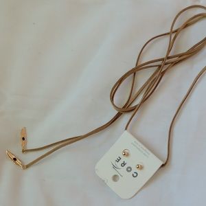 NEW bone suede choker and earrings.