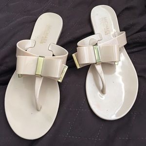 Michael kors kayden bow jelly sandals thong 5 nude