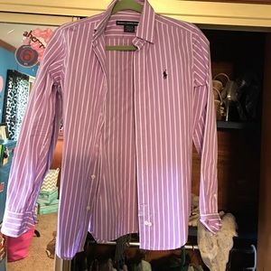 Long sleeve purple polo