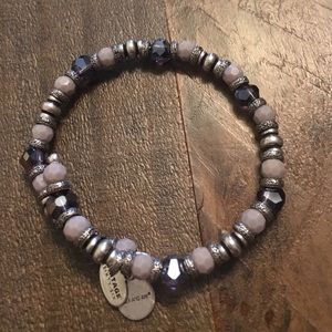 Alex and Ani purple bead wrap bracelet