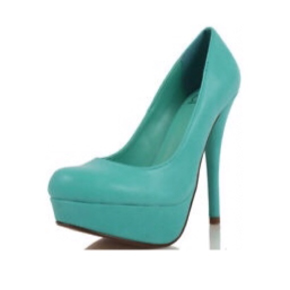 Aqua/Teal Platform Heels