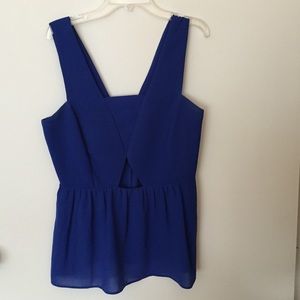 Zara blue cutout top
