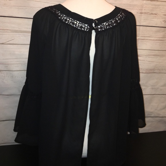 Monteau Size M (los Angeles) black bohemic top - Picture 3 of 4