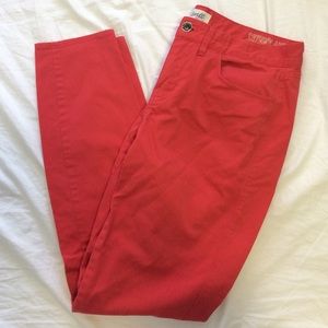Madewell soft red skinny ankle pants