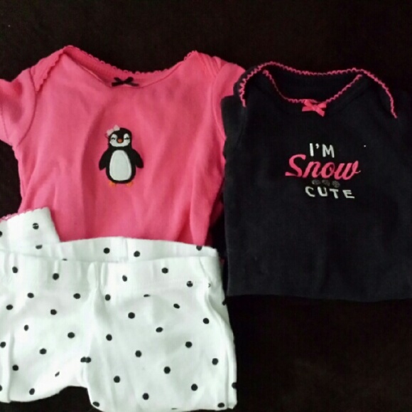 Carter's nb penguin 3 piece