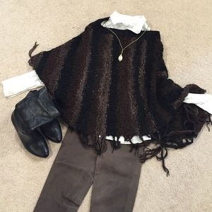 One of a kind handmade wool pancho.