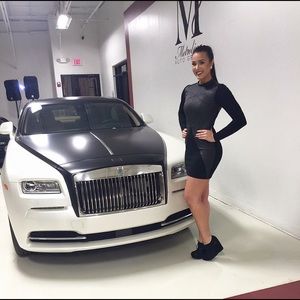 H&M black leather dress