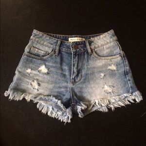 Pacsun Bullhead Denim Distressed High Rise Shorts