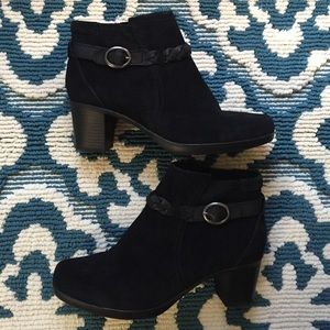 Clarke Black Suede Booties