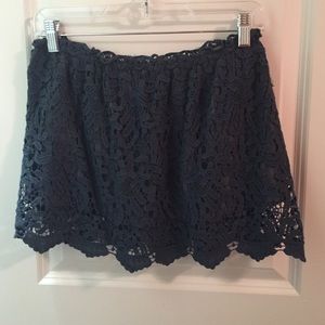 Navy blue/green mini skirt