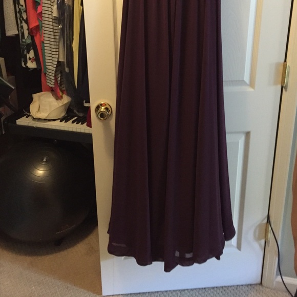 Mori Lee purple full length sz 8 never altered - Picture 2 of 2