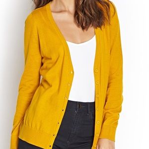 Forever 21 Mustard Yellow Cardigan