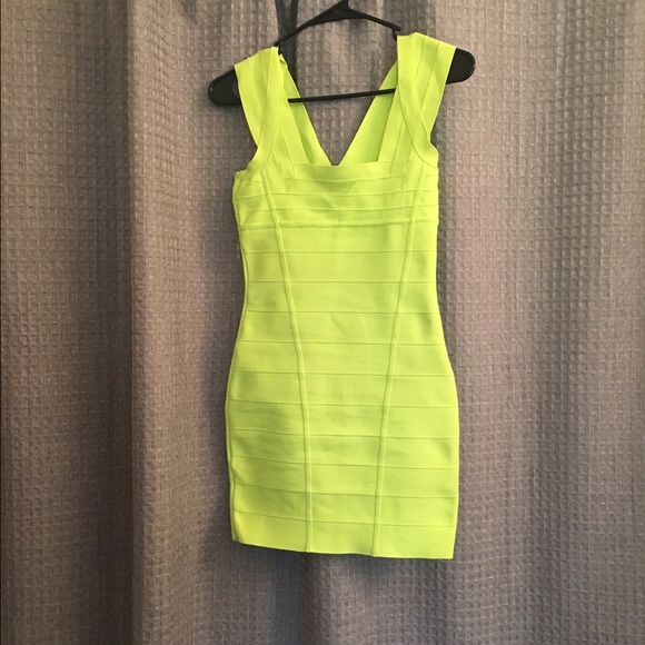 DOLL yellow bodycon dress.
