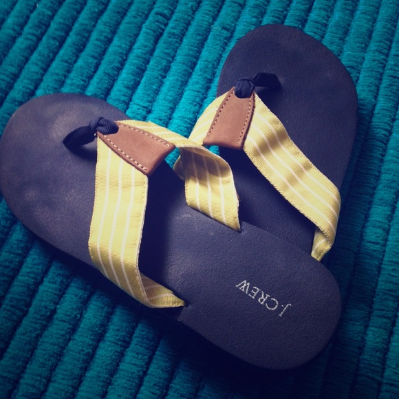 Navy and lime J.crew flip flops! Size 9!