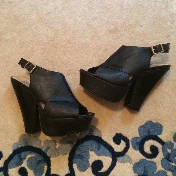 Black chunky heels