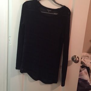 Navy blue and black knitted sweater