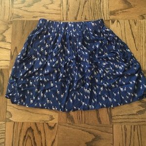 Zara - navy blue zebra skirt - size small