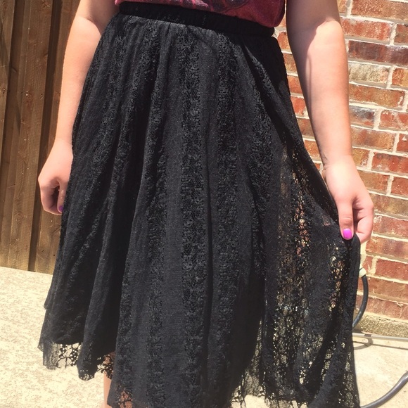 Black lace skirt