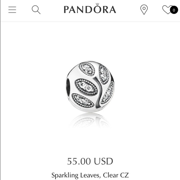 Sparkling leaves pandora charm