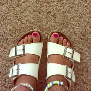 Size 38 white Birkenstocks