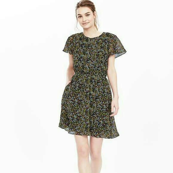 Banana Republic flutter sleeve dress NWT