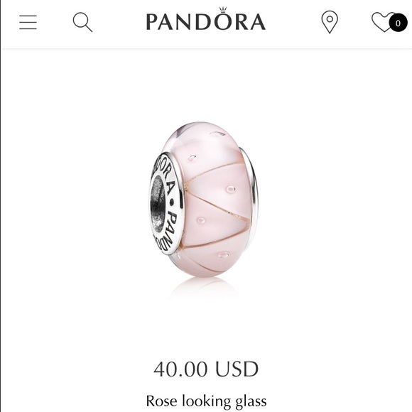 Rose looking glass Pandora bead!
