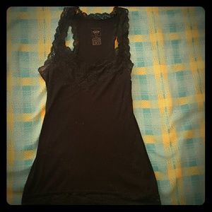 Black lace bordered tank top
