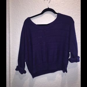 Slouchy knit sweater shadow stripes (L FITS S)