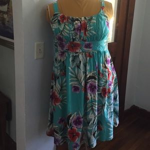 Flora teal dress with flowers size 18