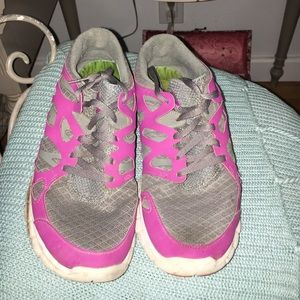 Slightly worn grey and magenta Nike frees!
