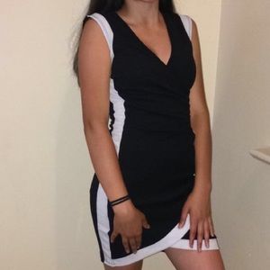 A black and white dress