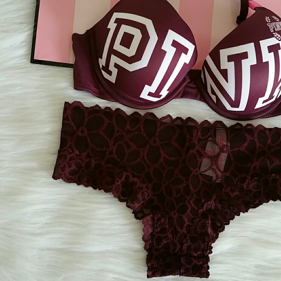 New Beautiful PINK VS Lightly lined Bra +Panty Set - Picture 3 of 4