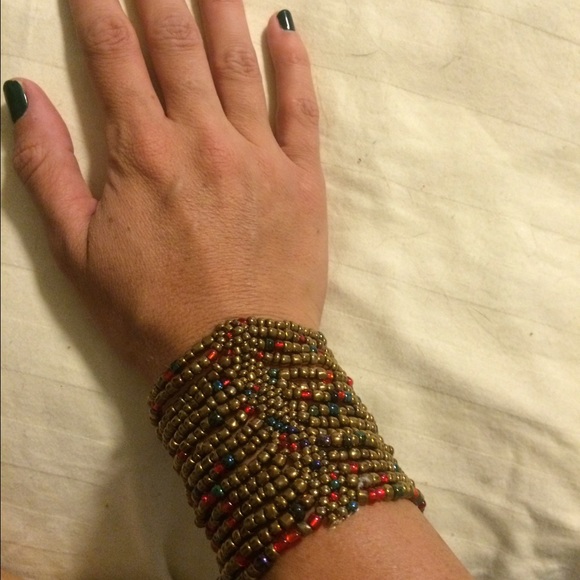 Beaded gold and multi color bracelet