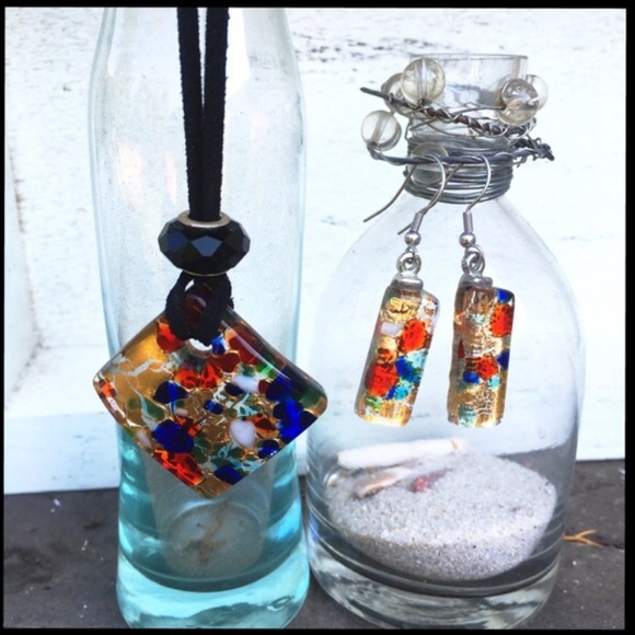 [duplicate] ITALIAN Murano Glass Necklace Earrings - Picture 3 of 5