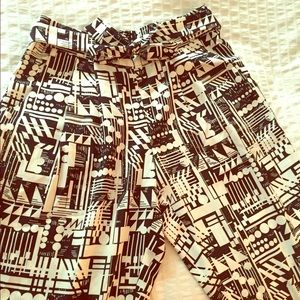 Forever 21 tribal print crop pant with bow