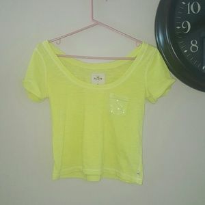 Neon yellow crop top