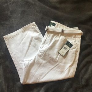 NWT white Ralph Lauren capris size 12
